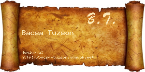 Bacsa Tuzson névjegykártya